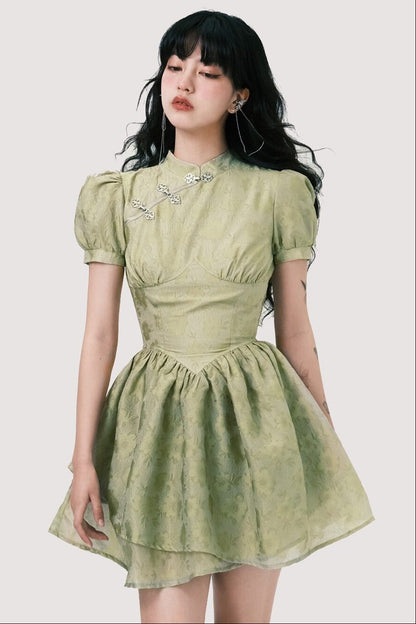 Chinoiserie Mist Forest Cheongsam Dress