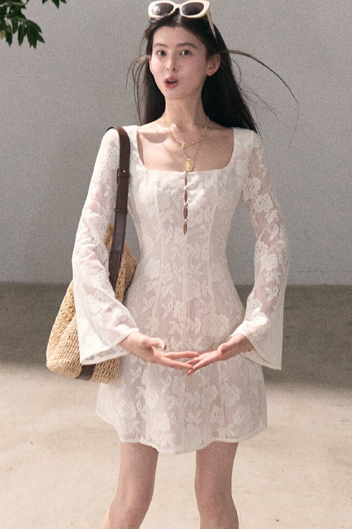 French Lace Hollow-Out Dress