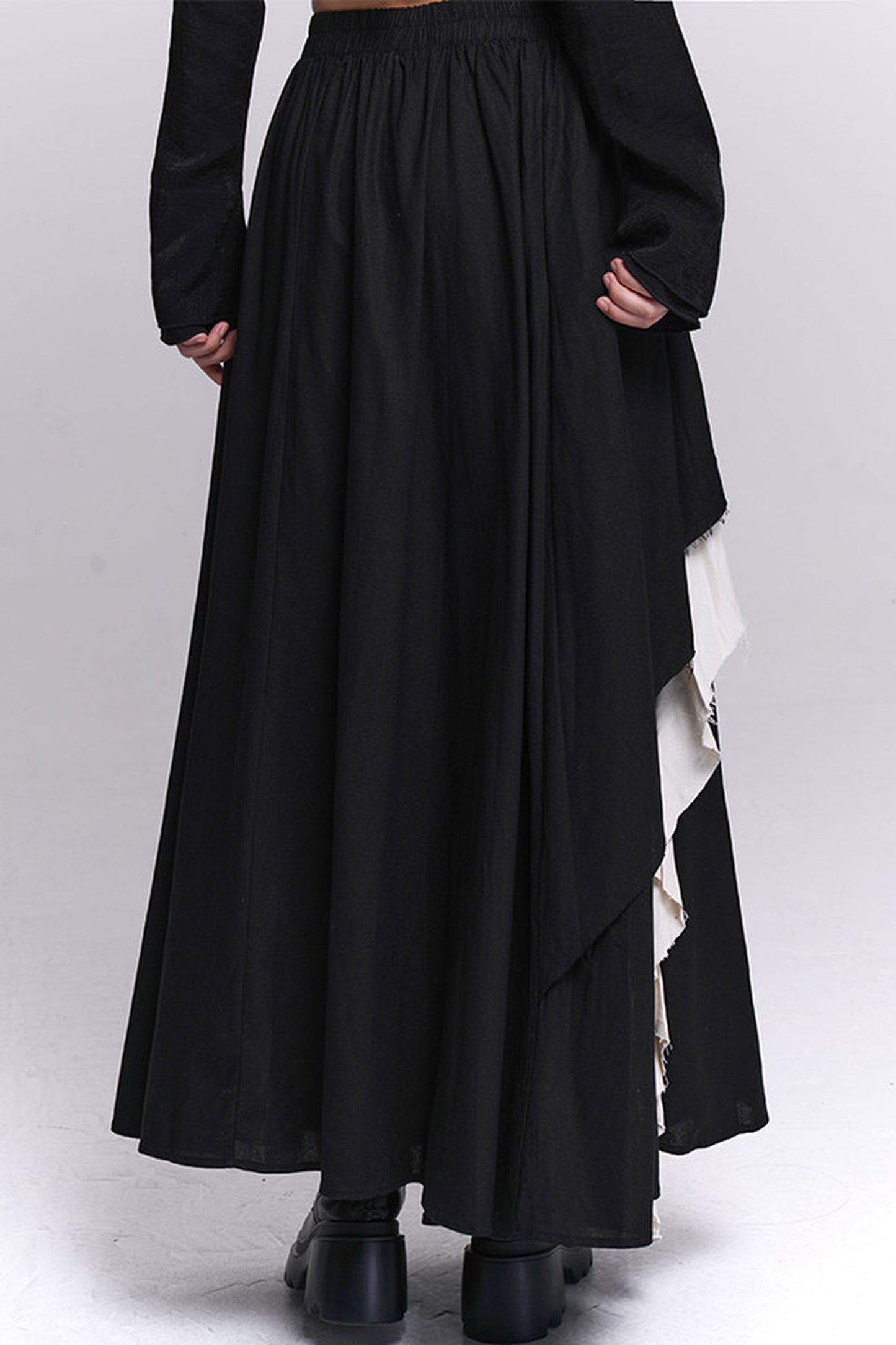 Ghostly Irregular Black Skirt