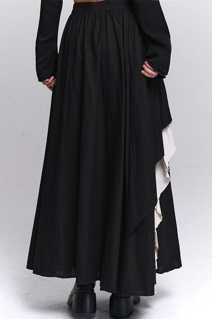 Ghostly Irregular Black Skirt