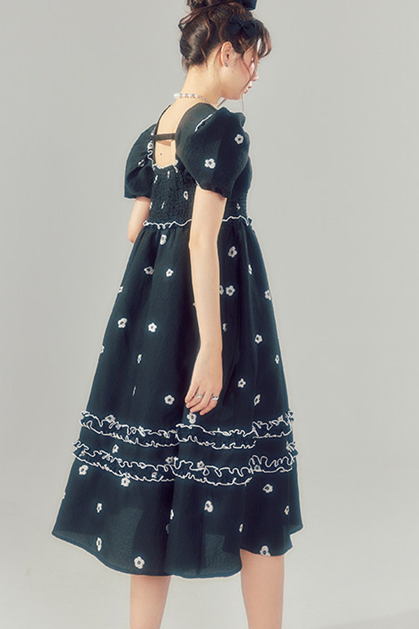 Floral Puff-Sleeve Dress