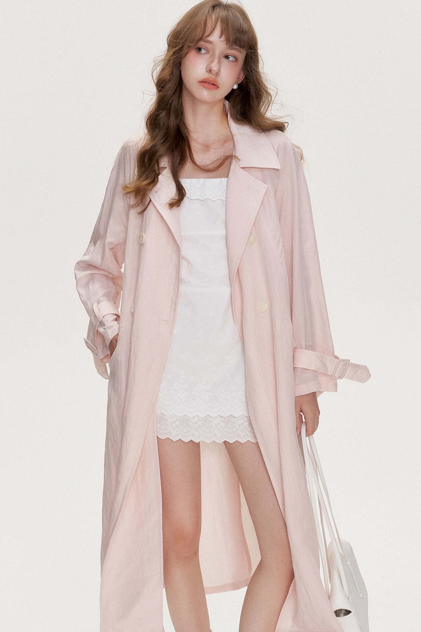 Large Lapel Tie Trench Coat