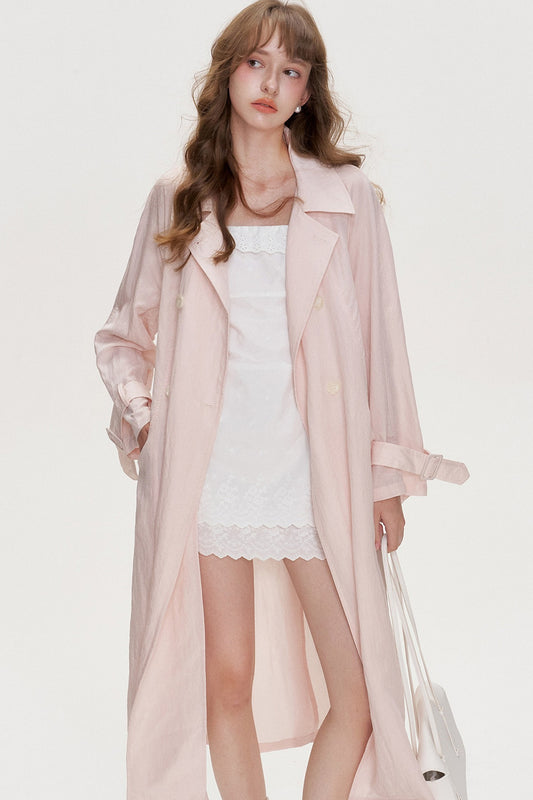 Large Lapel Tie Trench Coat
