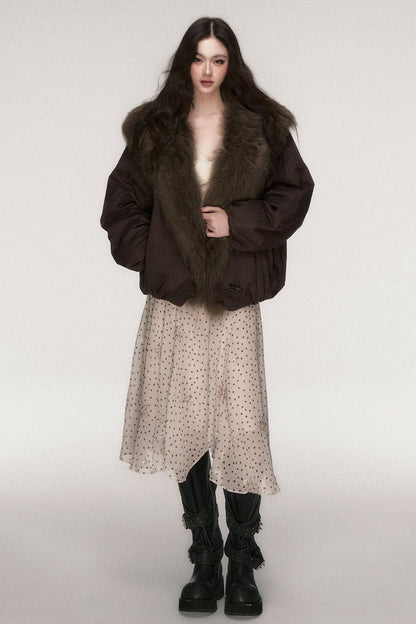 Fox Fur Collar Goose Down Jacket