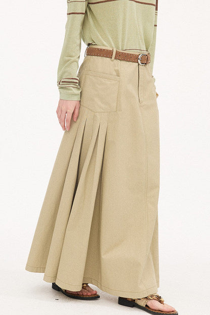 Pleated Pocket Umbrella Skirt
