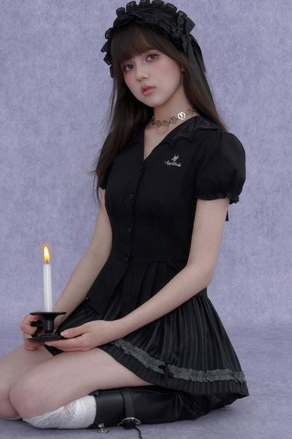 Dark Lolita Slimming Pumpkin Skirt Set