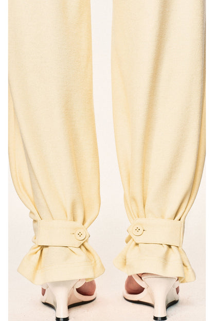 High-Waisted Fold-Over Waist Knit Pants