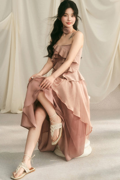 Rose Wave Layered Camisole and Skirt Set-Up