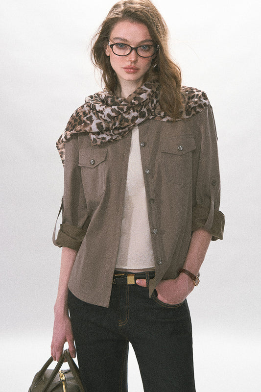 Adjustable Waist Vintage Work Shirt