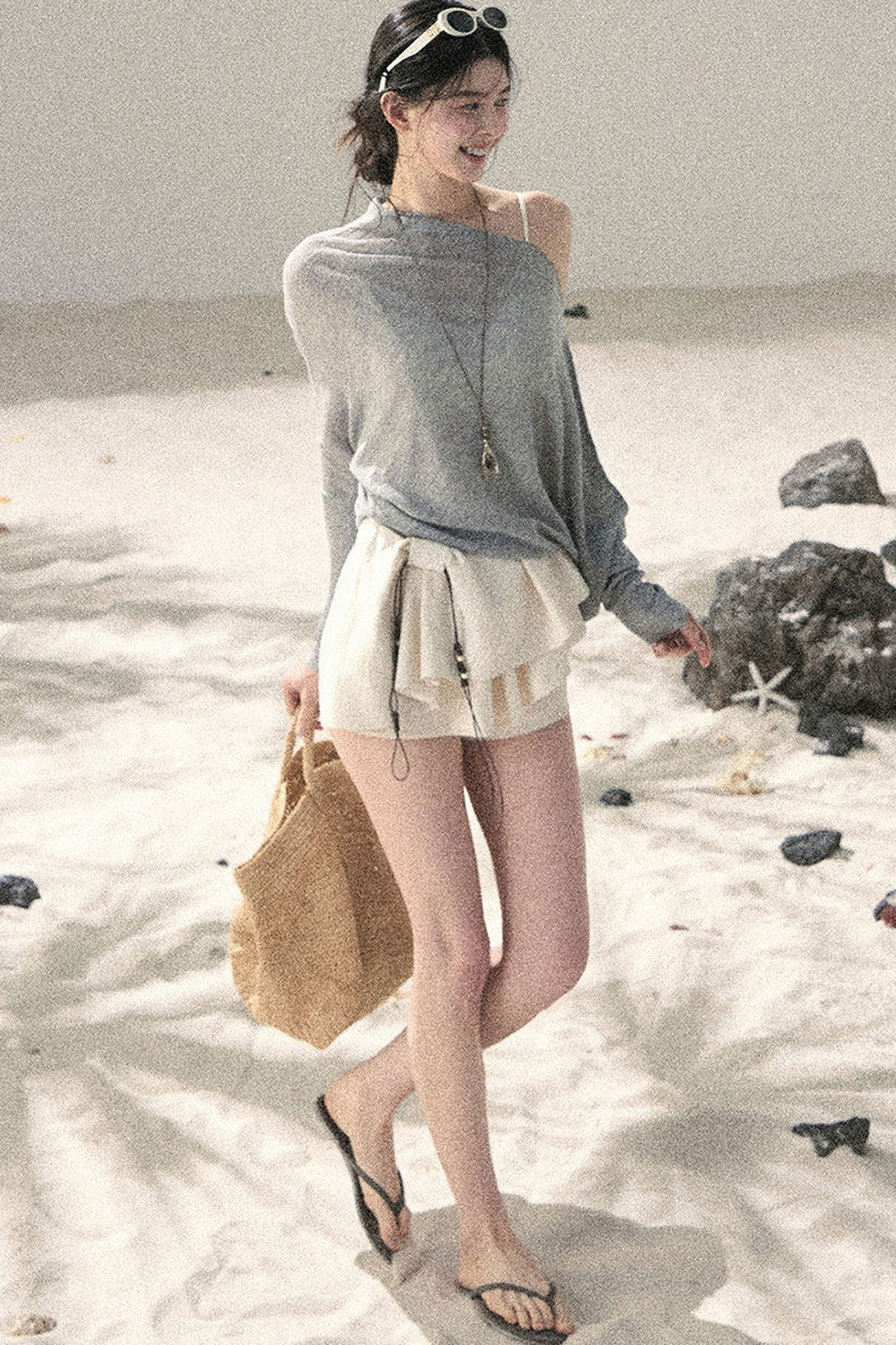 Conjunto de Top Hazy Mist Sin Hombros