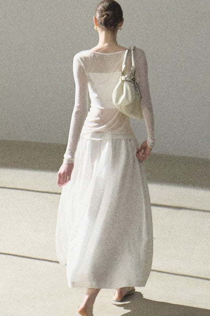 Long Sleeve Lyocell Layered Top
