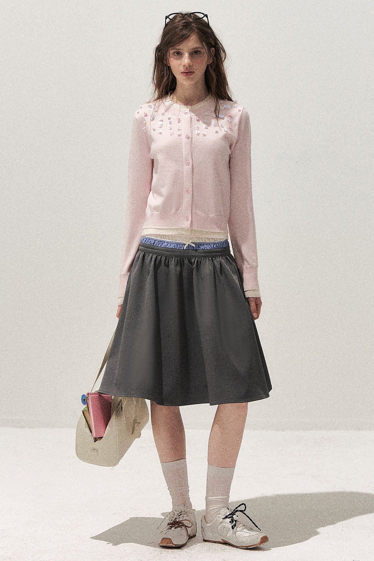 Hand-Beaded Layered-Look Cardigan