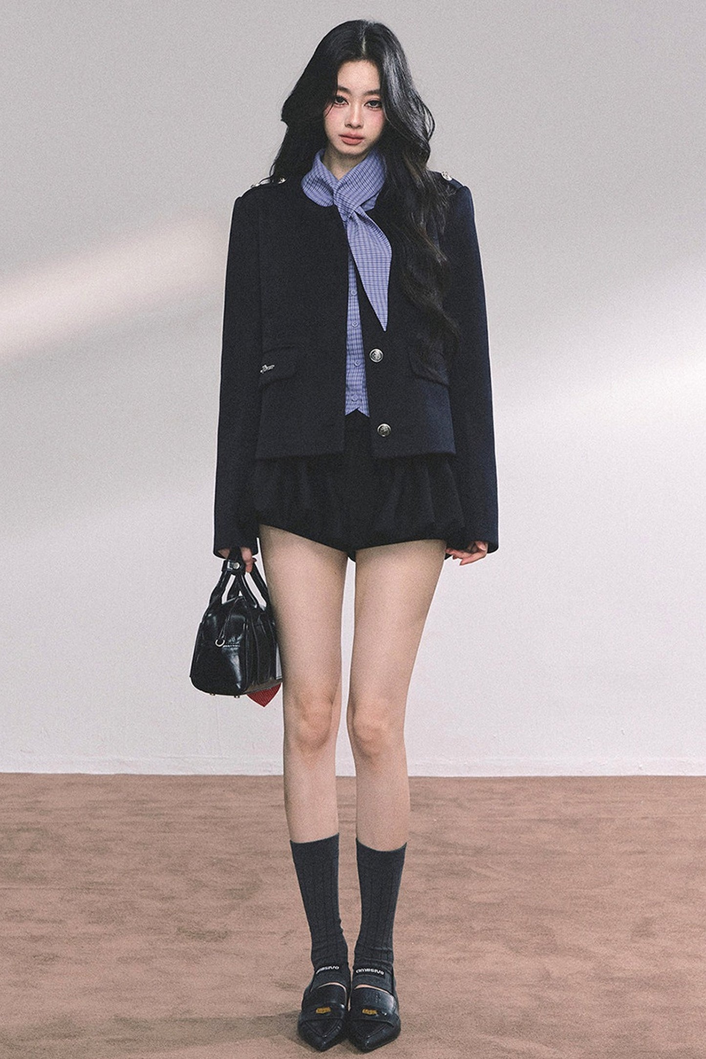 Klein Blue Plaid Blouse