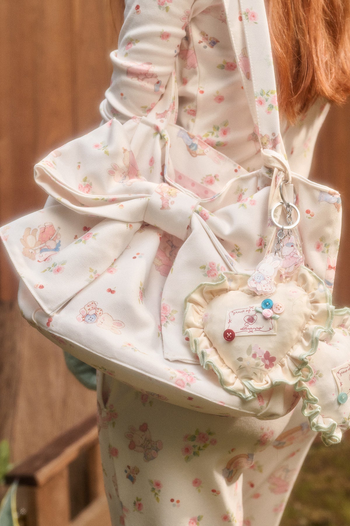 Hand-Painted Heart Pendant Soft Bag