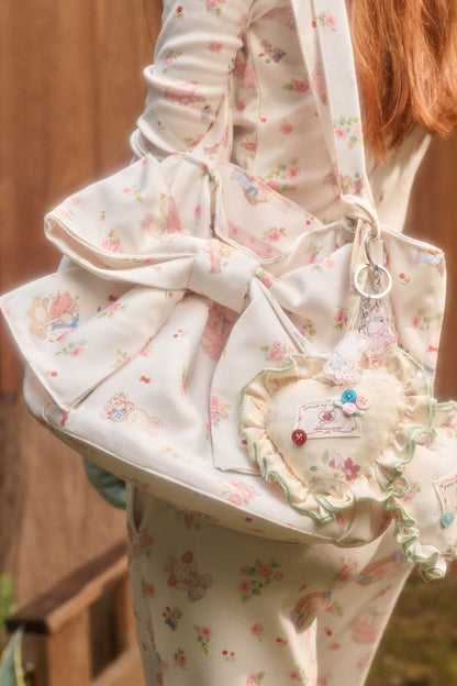 Hand-Painted Heart Pendant Soft Bag