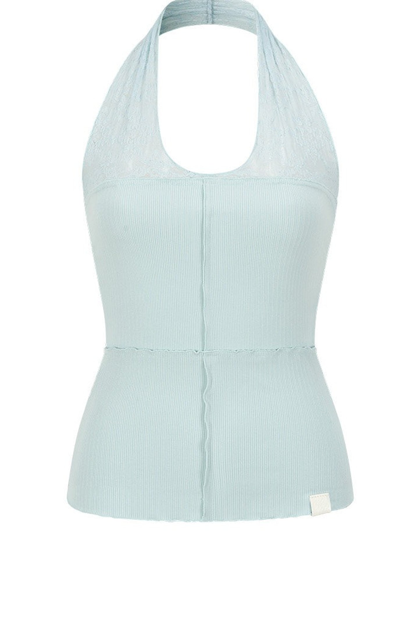 Semi-Transparent Lace Halter Top