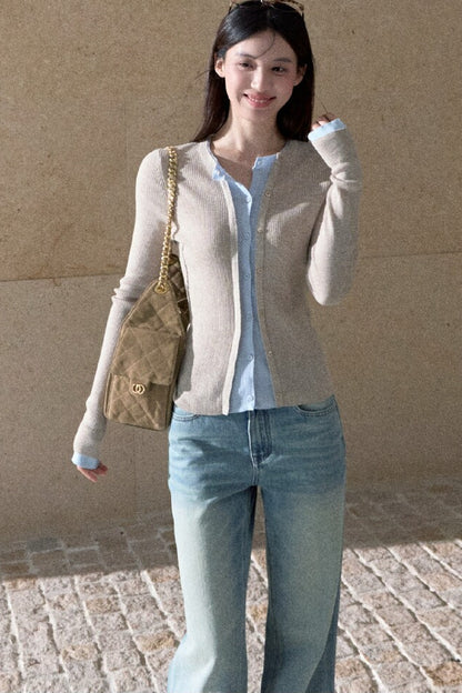 Jeans in denim lavato effetto vintage a gamba dritta