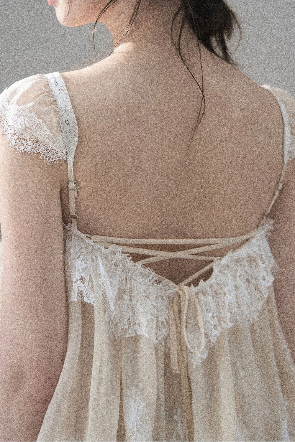 French Irregular Lace Mesh Top Set-Up
