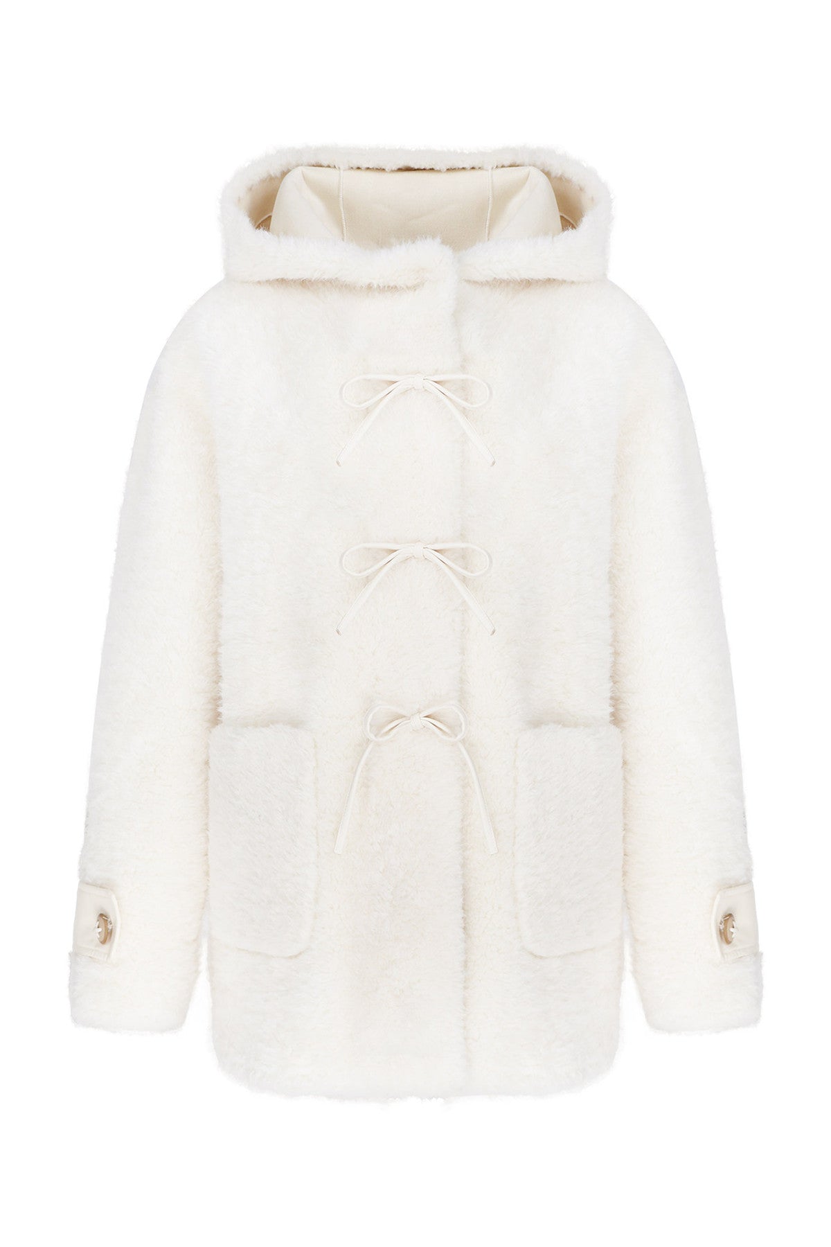 Plush Hooded Coat and Pants Set-Up