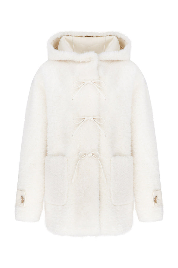Plush Hooded Coat and Pants Set-Up
