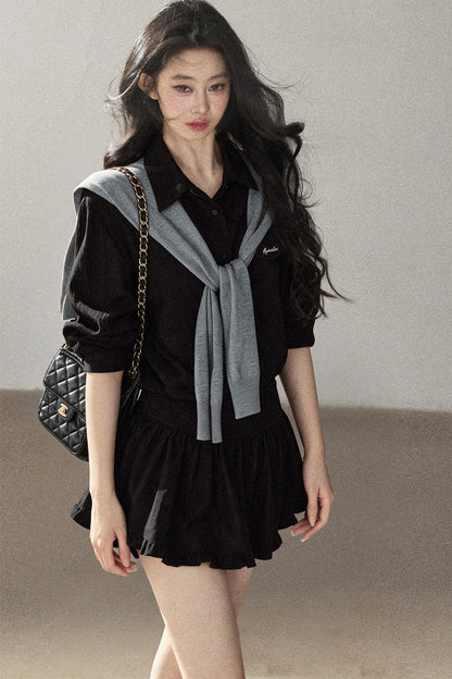 Night Whisper Shirt, Skirt Two-Piece and Jacket Set-Up