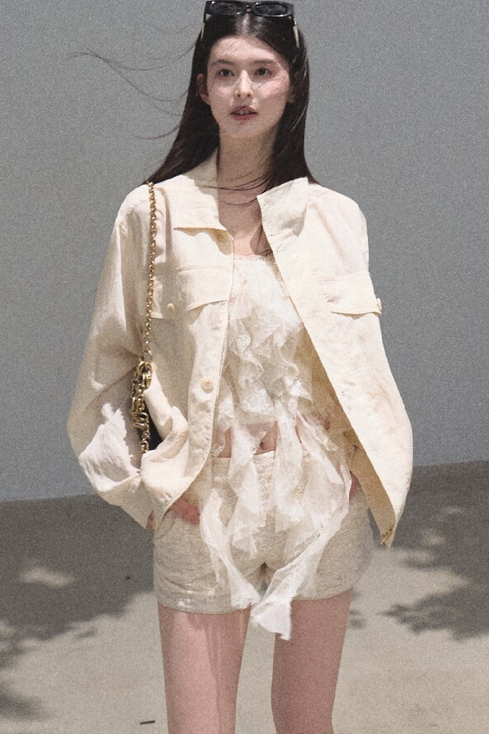 Slim-Fit High-Waisted Suit Shorts