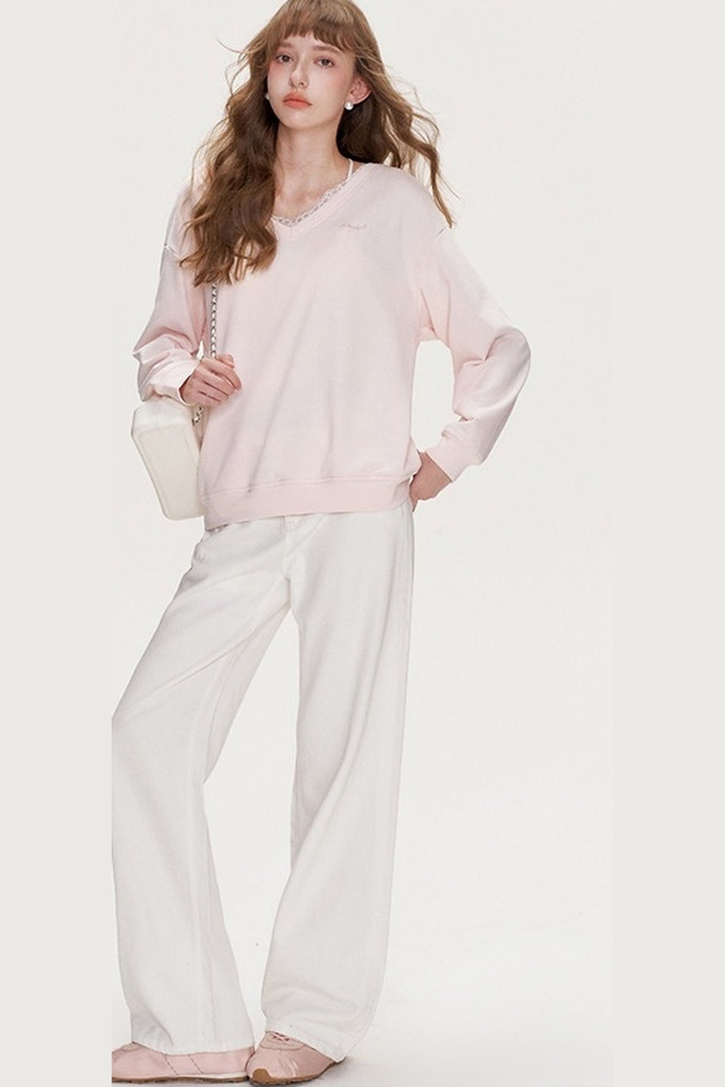 Romantic Lace Bow Sweatshirt