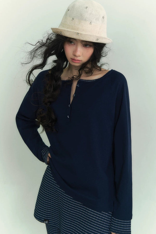 Striped Knit Micro-Flare Pants Set-Up