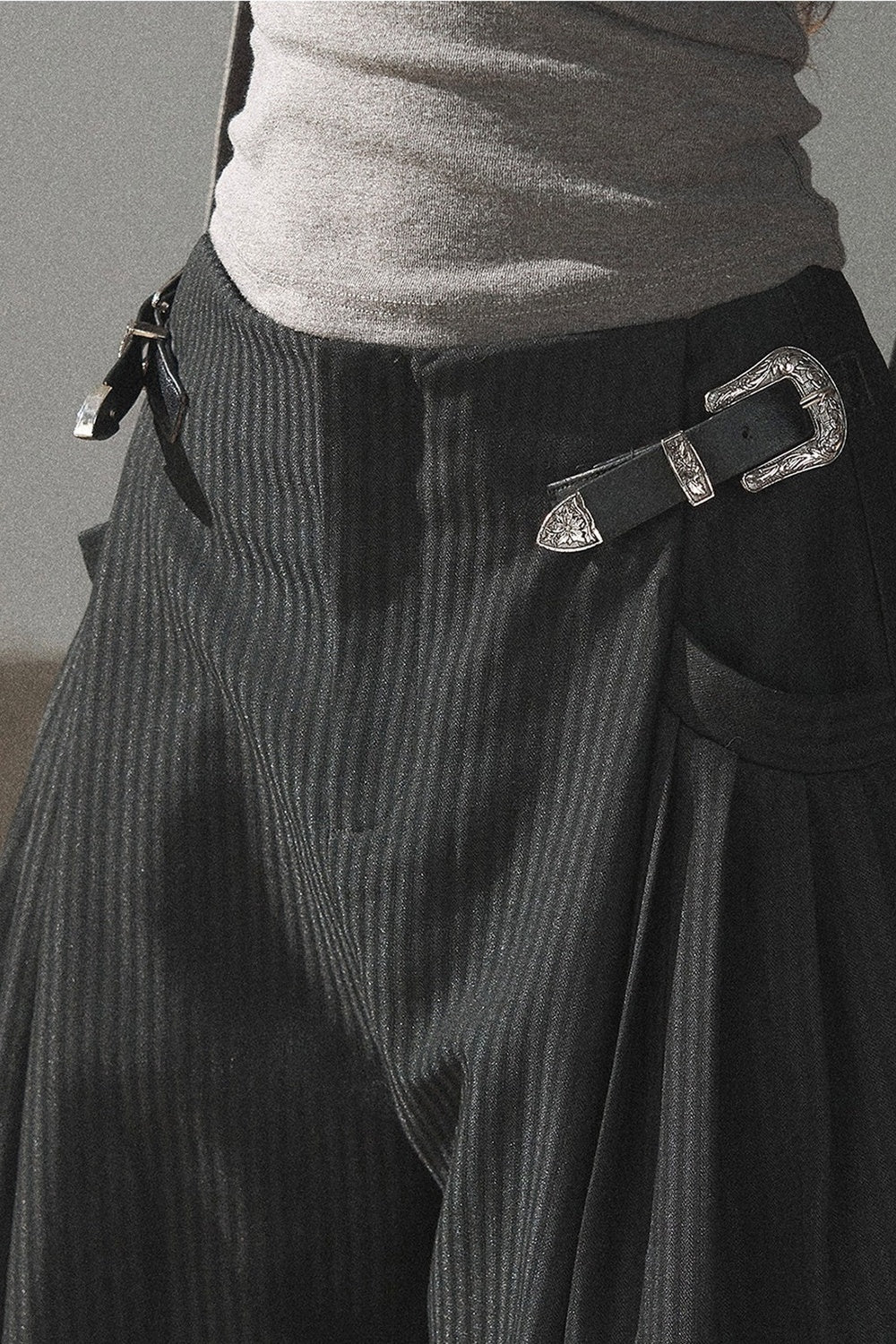 Striped Wide-Leg Pants