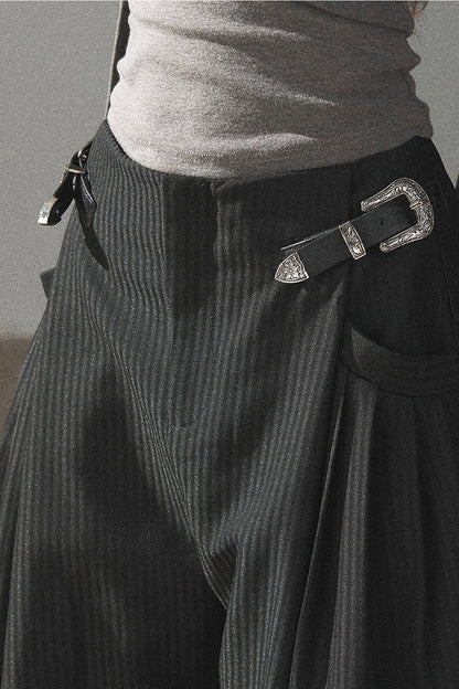 Striped Wide-Leg Pants