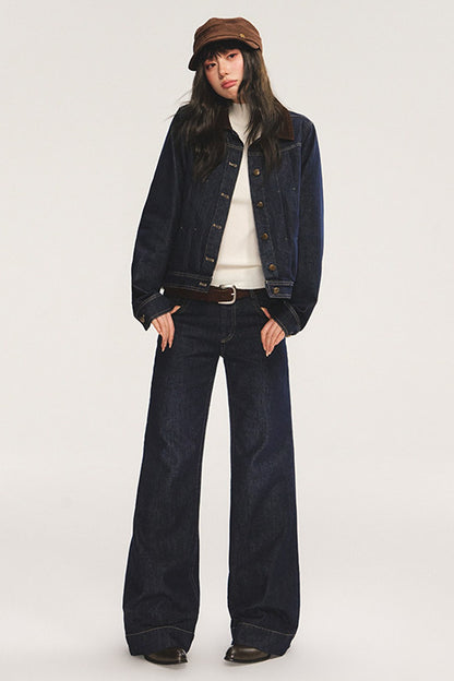 Low-Waisted Slim-Fit Flared Jeans