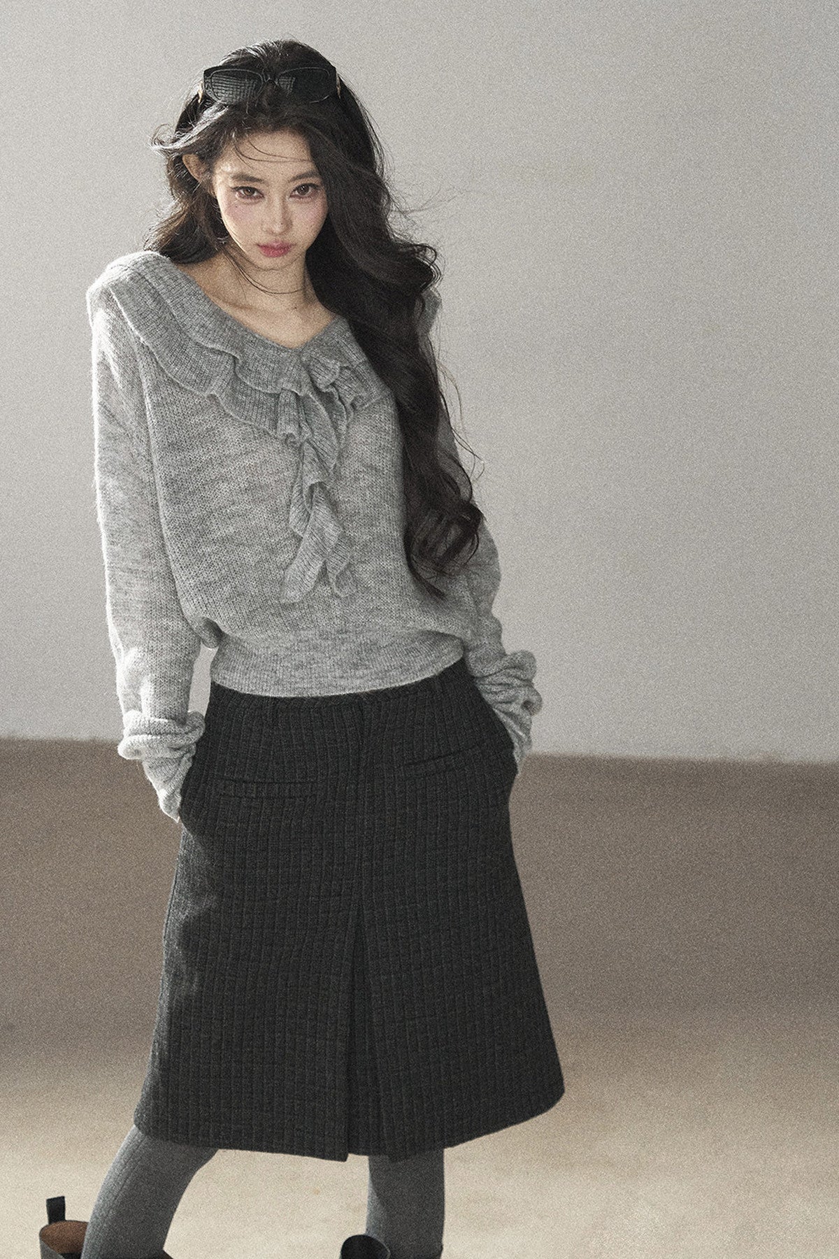 Ruffled Wool Sweater