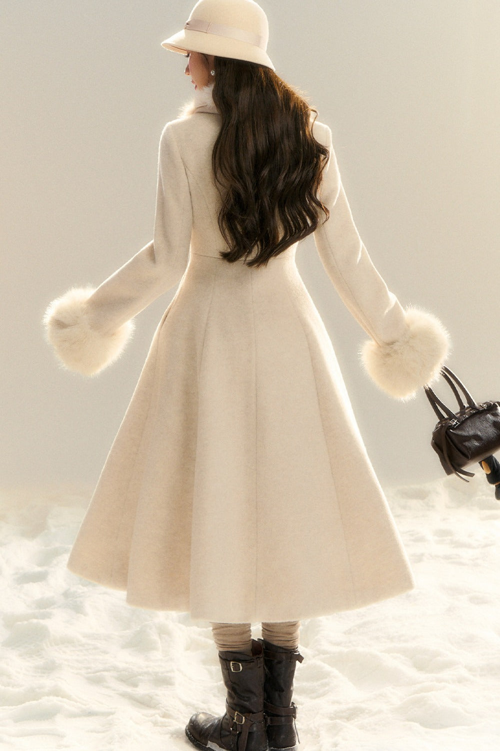 Oatmeal Camel Hepburn Style Long Coat