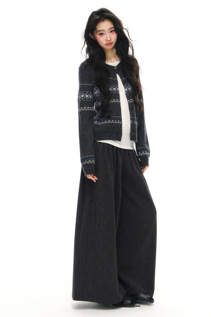 Fair Isle Wool Cardigan Set-Up