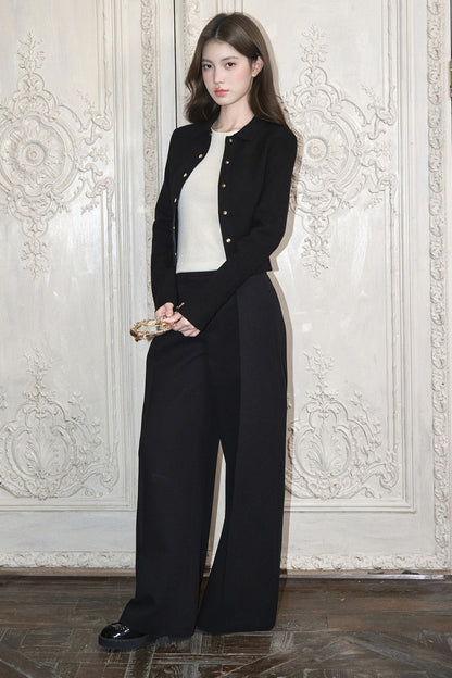 Pleated Wide-Leg Tencel Wool Pants