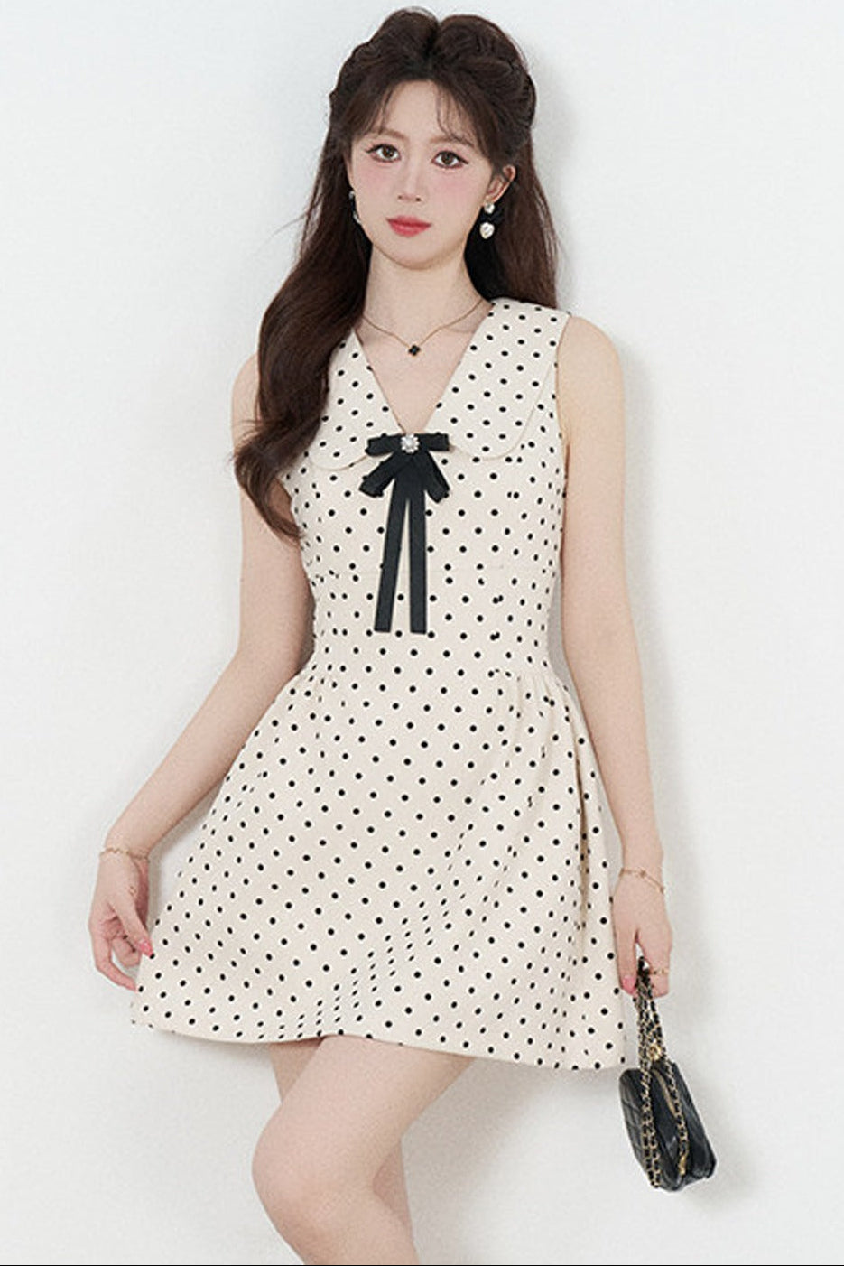Elegant Polka Dot A-Line Dress