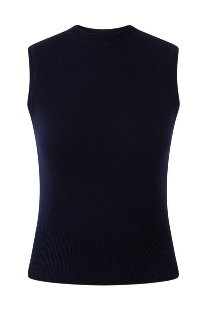 Layered Round Neck Knitted Sweater Vest