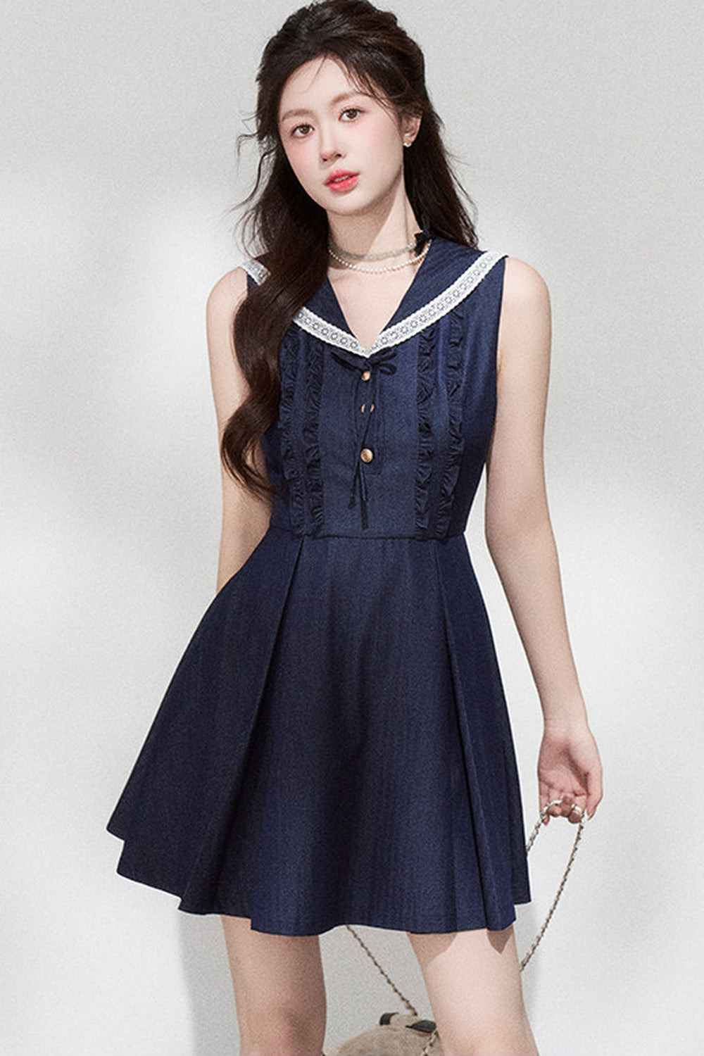 French Collar Bow Dress