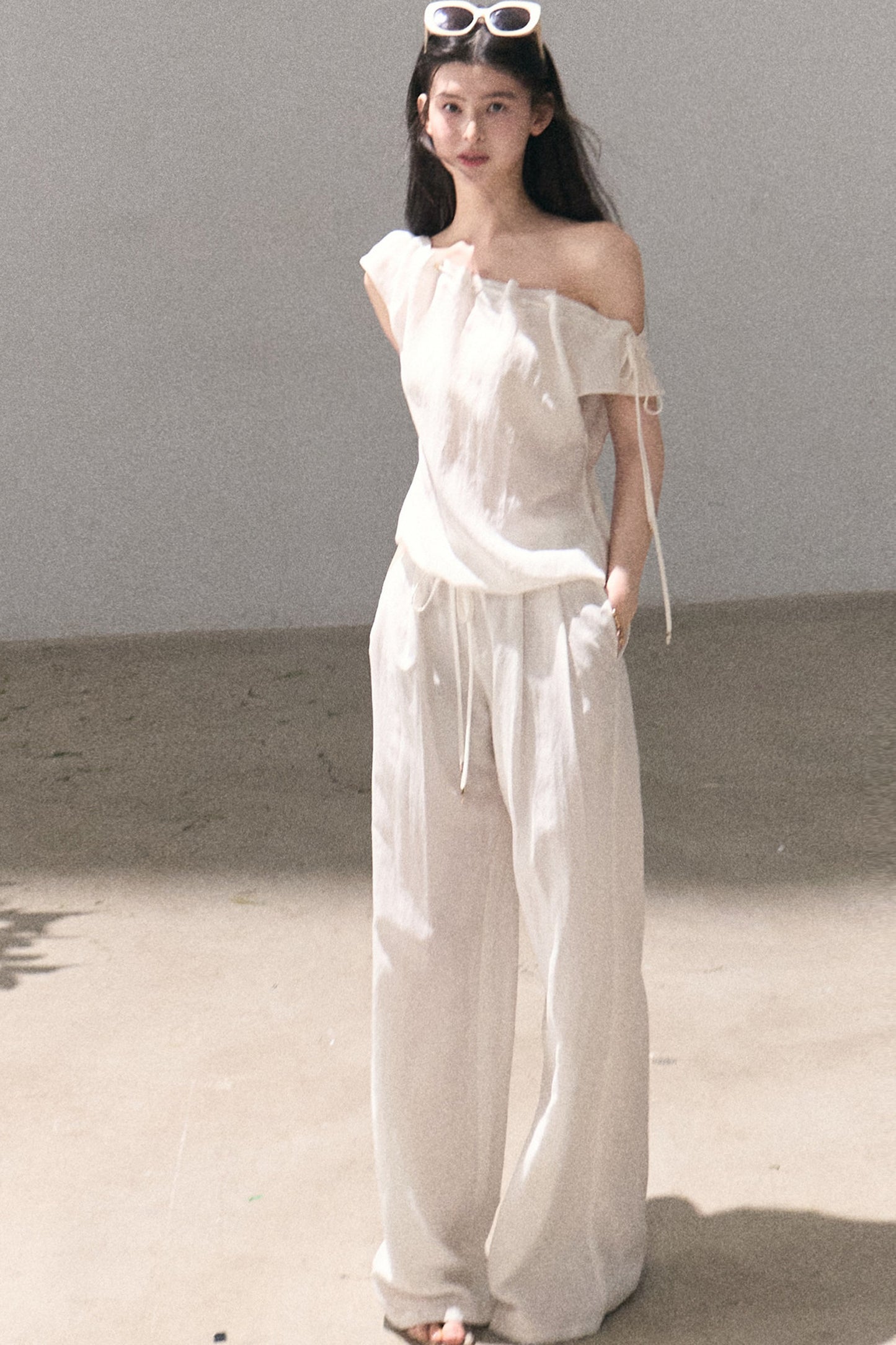Lyocell Linen Wide-Leg Pants