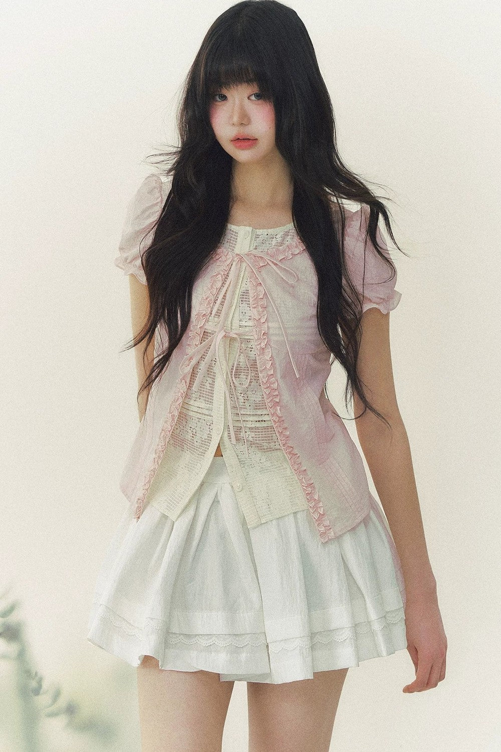 Lace Puff Sleeve Blouse
