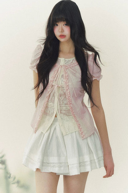 Lace Puff Sleeve Blouse