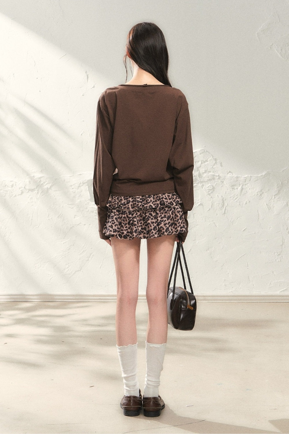 Leopard Print Ruffle Skirt With Top Set-Up