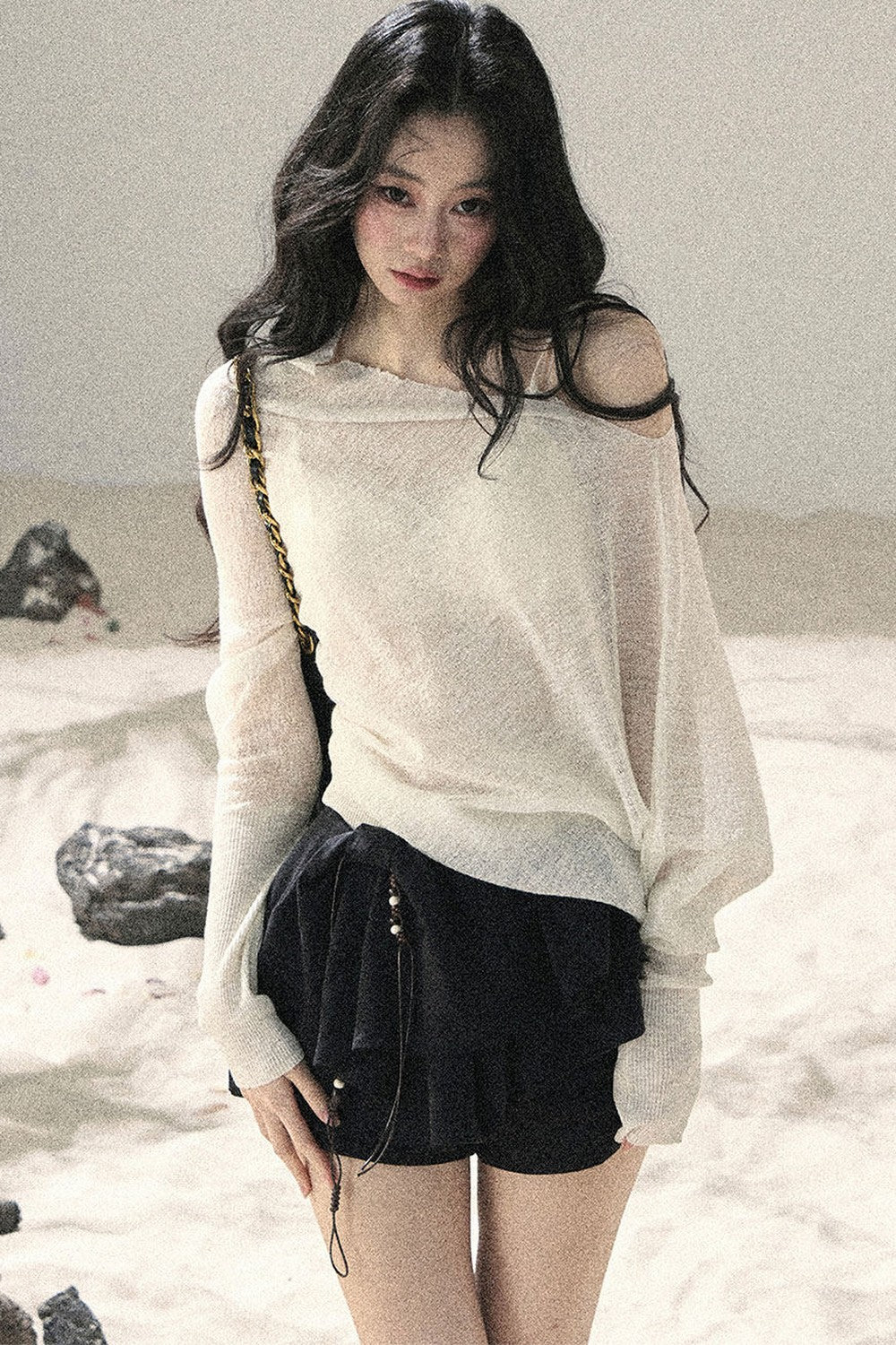 Conjunto de Top Hazy Mist Sin Hombros