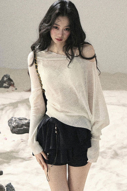 Conjunto de Top Hazy Mist Sin Hombros