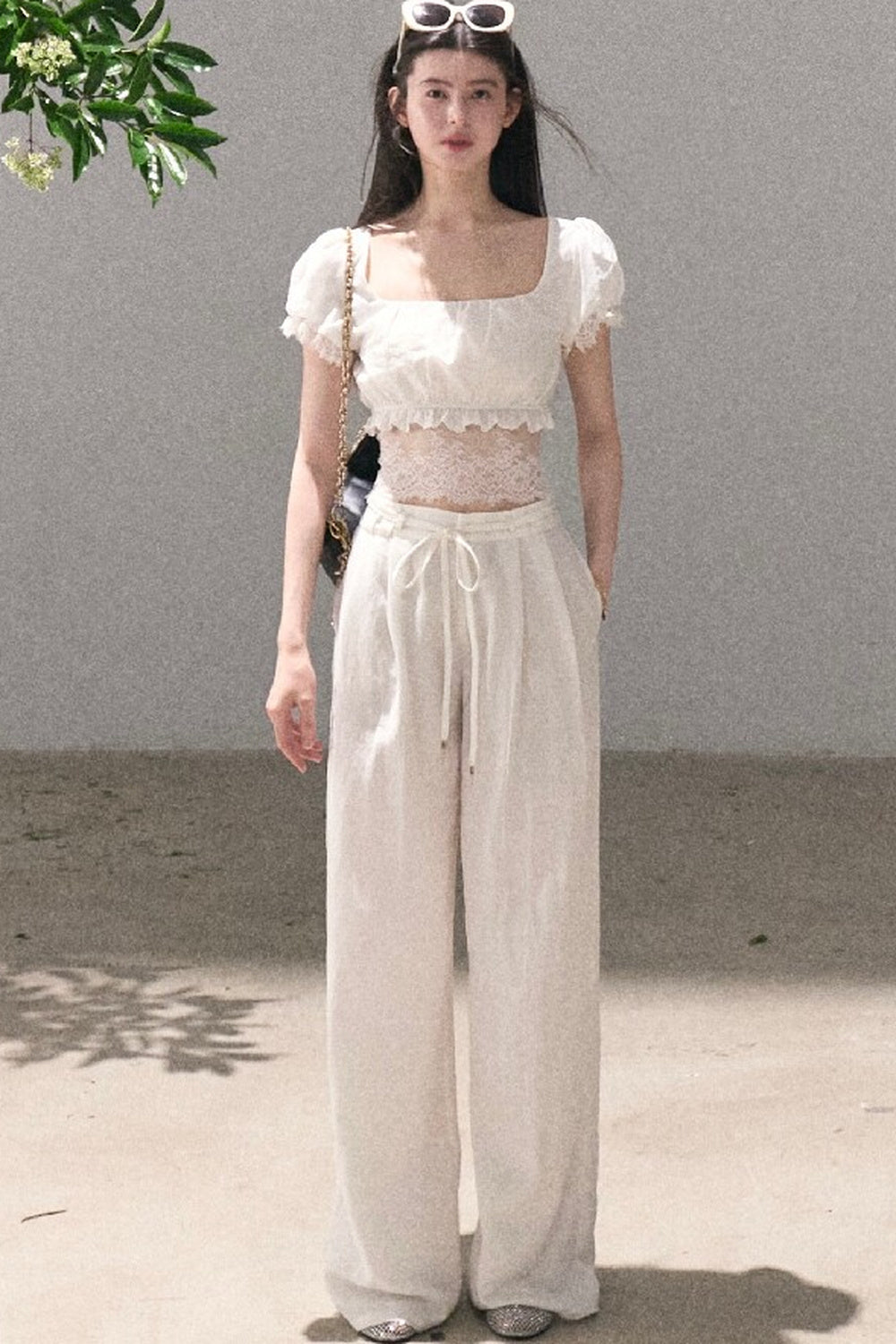 Lyocell Linen Wide-Leg Pants