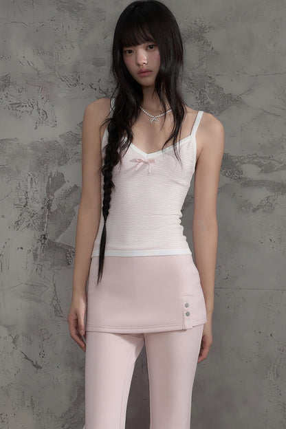 Pink Striped Bow Camisole