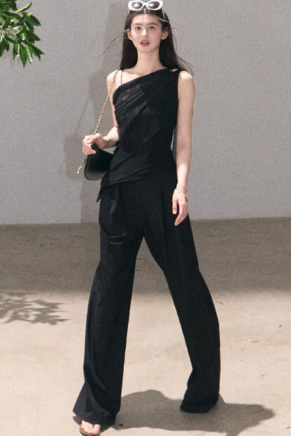 Asymmetrical Shoulder-Cut Tank Top