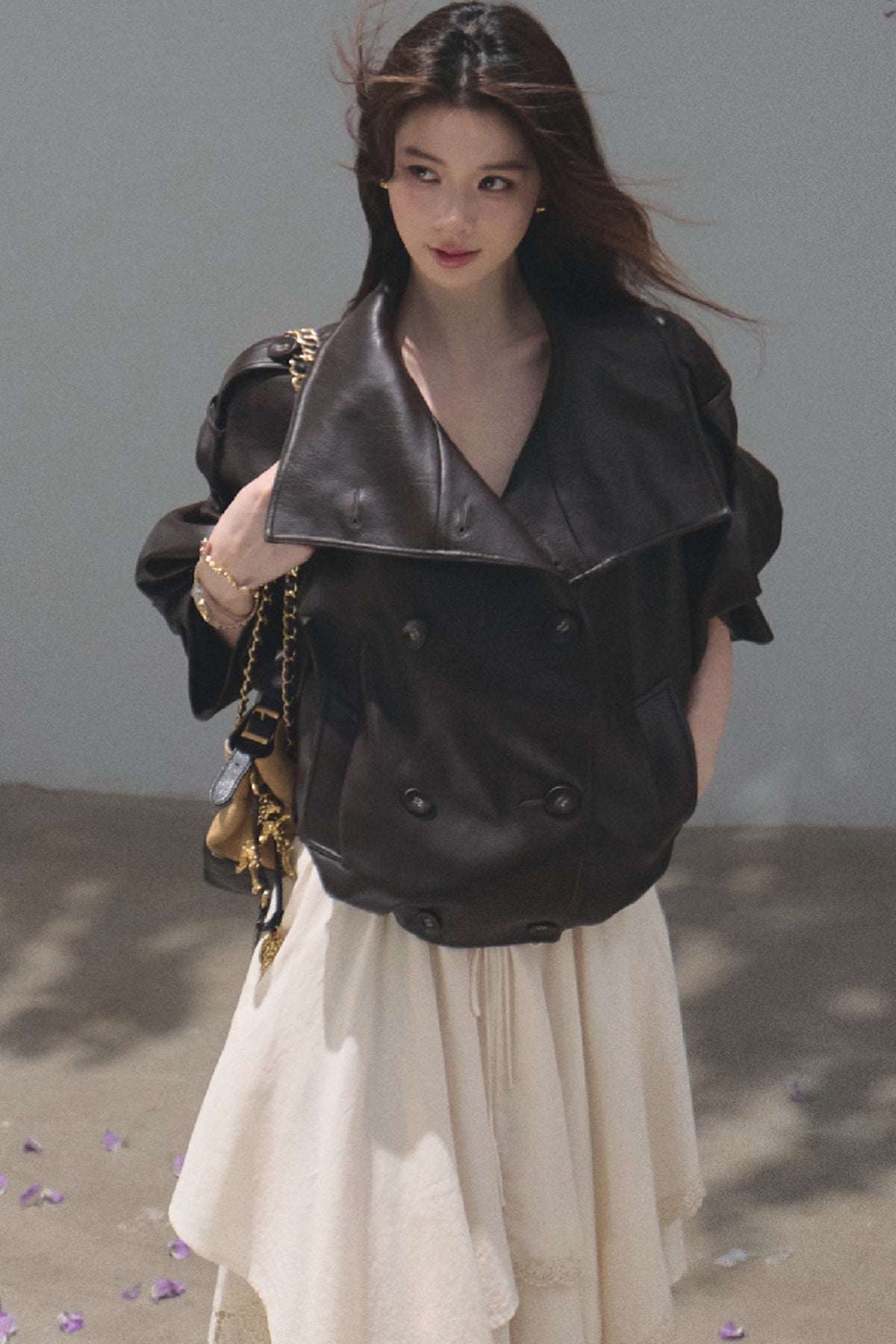 Knight-Style Oil-Waxed Leather Trench Jacket
