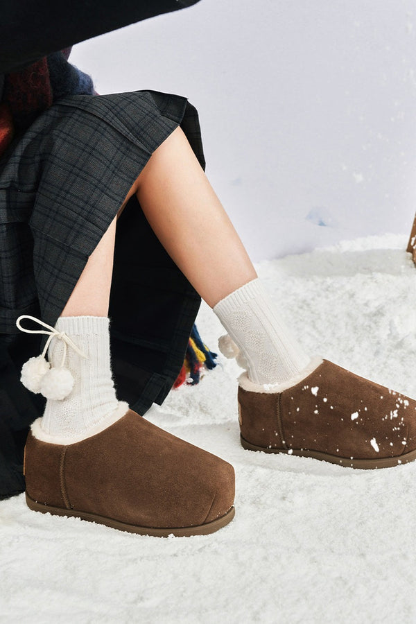 Flat Slip-On Fur Snow Boots