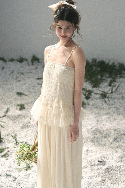 French Lace Summer Top and Pants Set